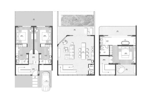 Планировка виллы 3 спальни в ЖК Vanya Sicily Sea View Villa № 11009 (2D)